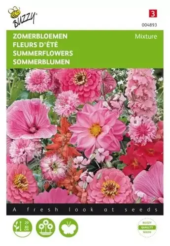 Buzzy® Zomerbloemen Roze en rood mengsel